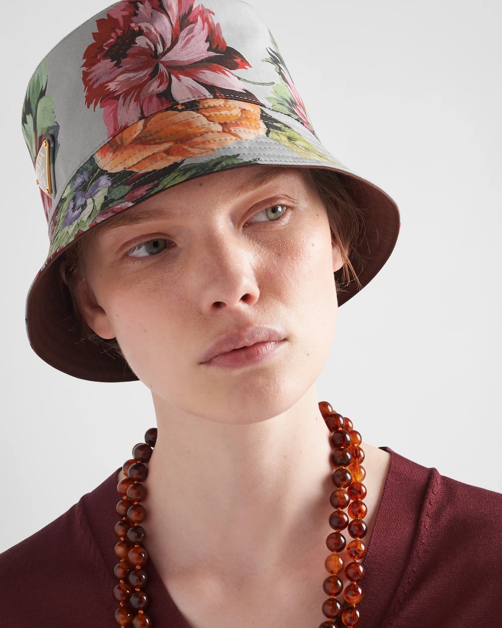 Prada Floral-print Reversible Bucket Hat In Multicolor