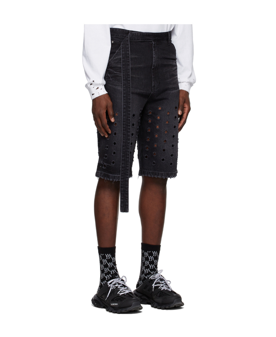 We11 Done Non-stretch Denim Shorts In Black