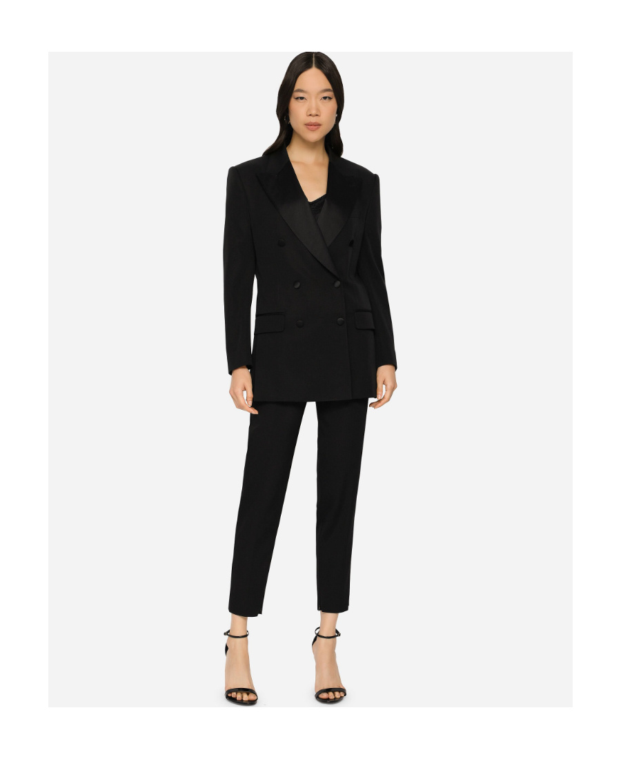 Dolce & Gabbana Silk-lapels Double-breasted Blazer In Black