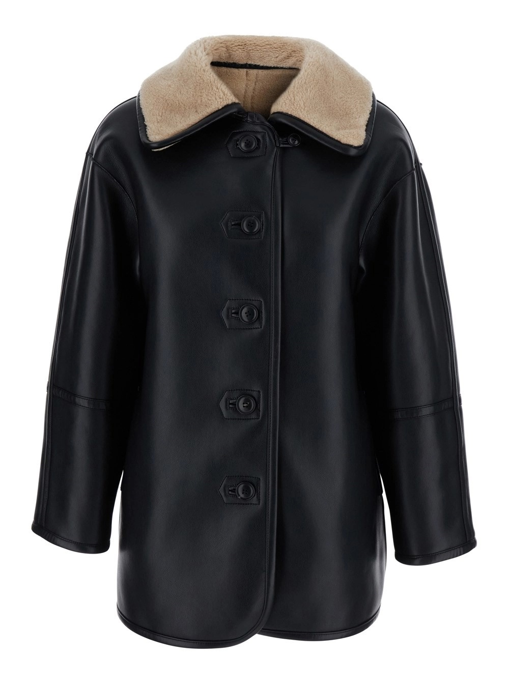 Low Classic Reversible Shearling Wool Jacket In Brown
