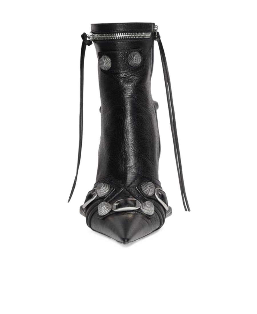 Balenciaga Cagole 50 Ankle Boots In Lamb Leather In Black