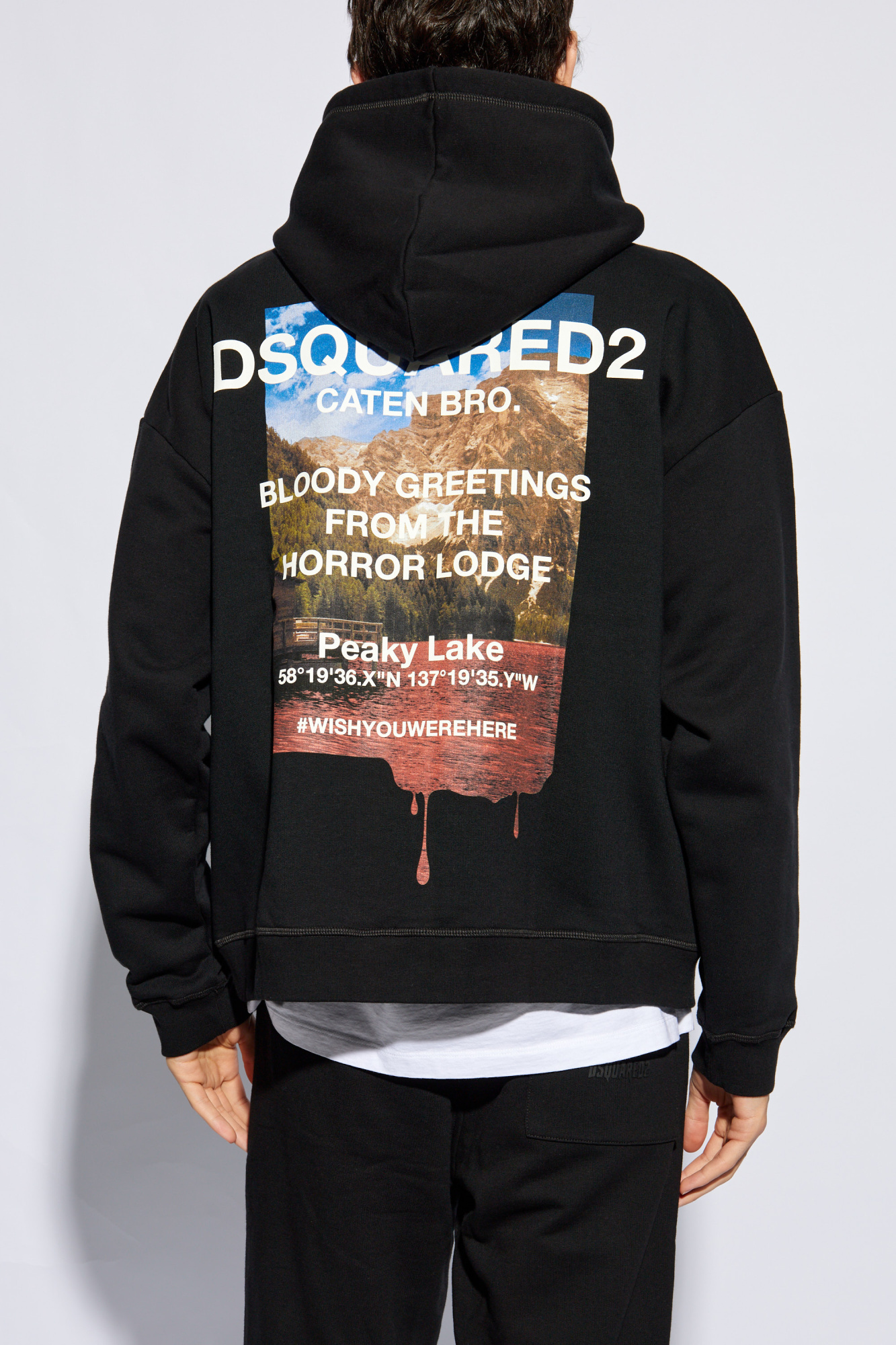 Dsquared2 Logo-print Drawstring Hoodie In Black