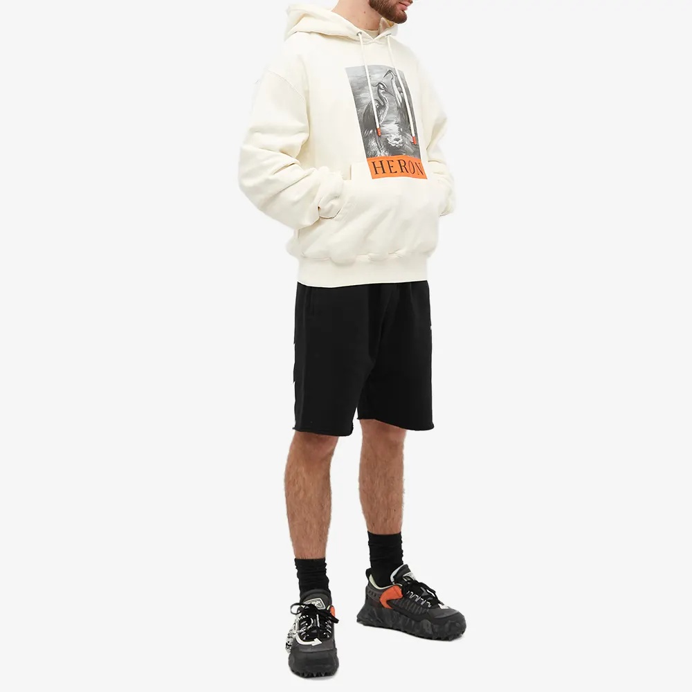Off-white 'spray Arrow' Black Shorts With Logo Lettering On The Front And Logo Print On The Rear In Black