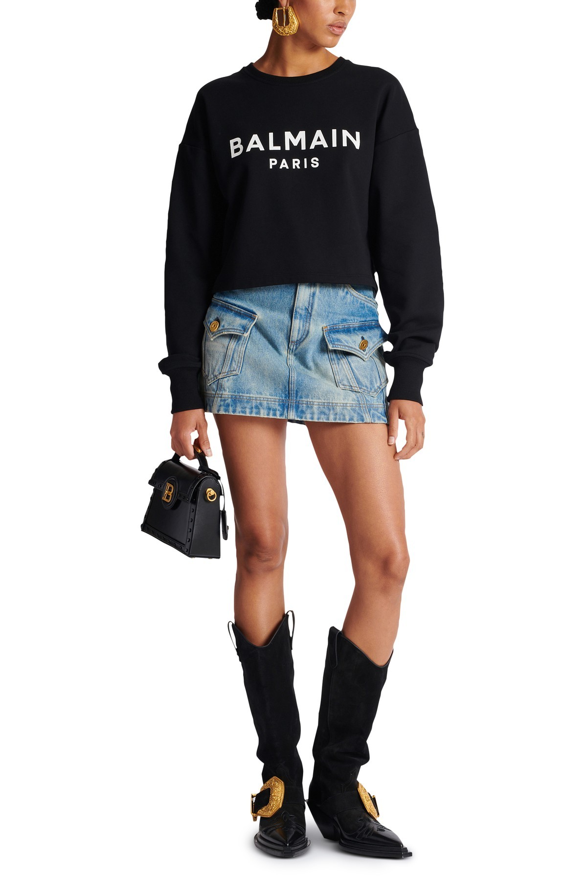 BALMAIN LOGO LONG-SLEEVED SWEATER