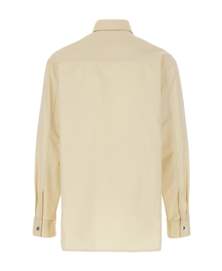 Jil Sander Cotton Shirt With Italian Collar And Button Cuffs In Nude