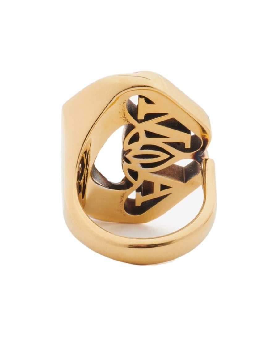 Alexander Mcqueen Seal, Logo, Ring. In Yellow