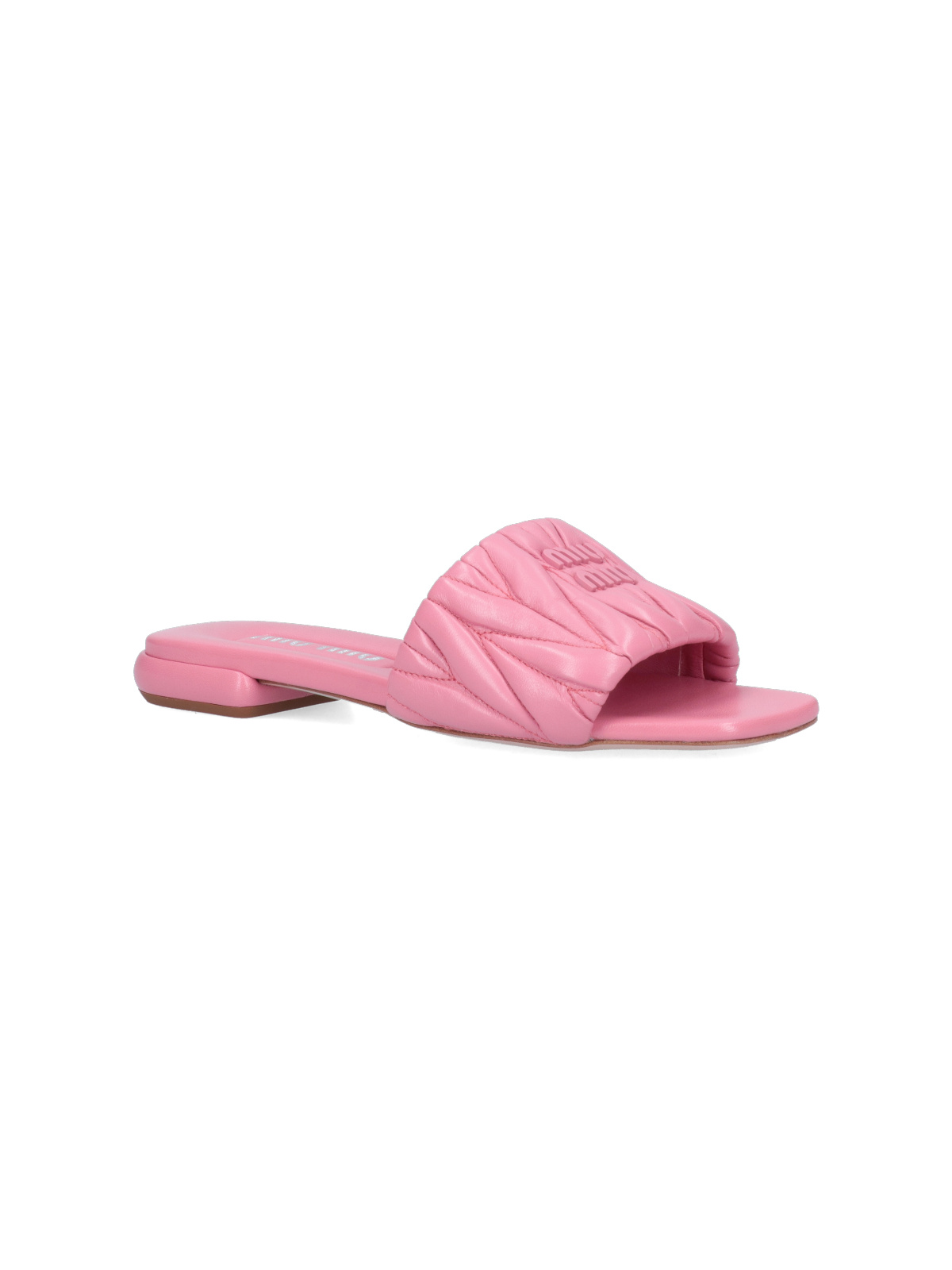 Miu Miu 20mm Quilted Open-toe Leather Sandals In Pink
