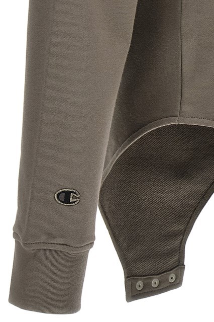 Rick Owens Champion X Hooded Bodysuit In Gray