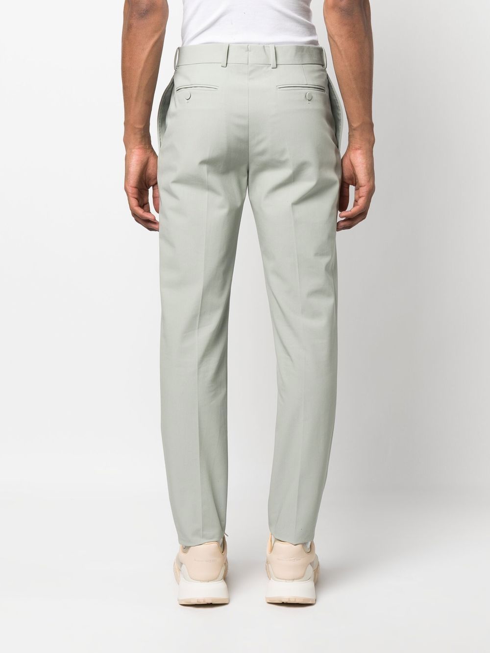 Alexander Mcqueen Tapered Tailored Trousers In White