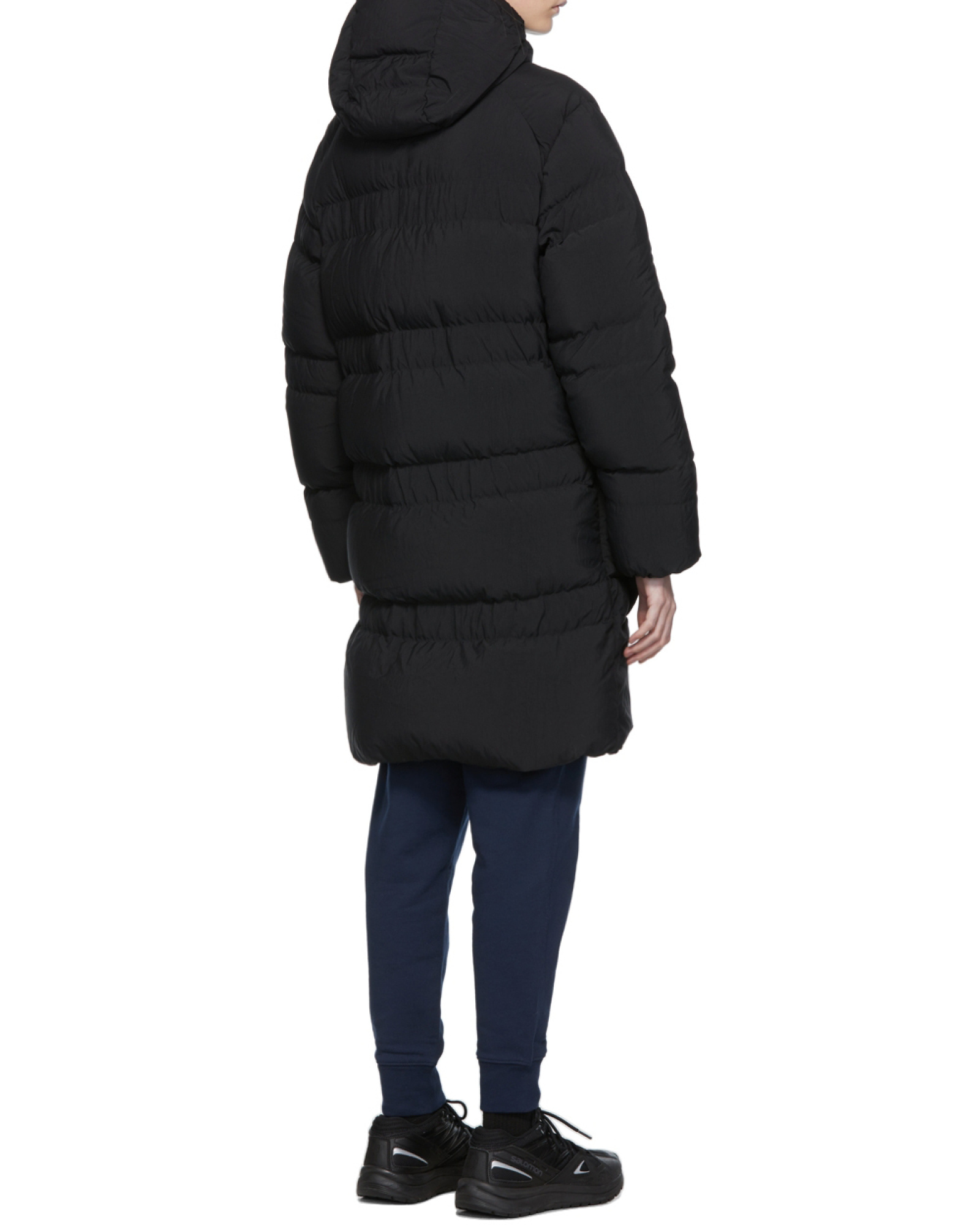 Y-3 Hooded Padded Down Coat In Black