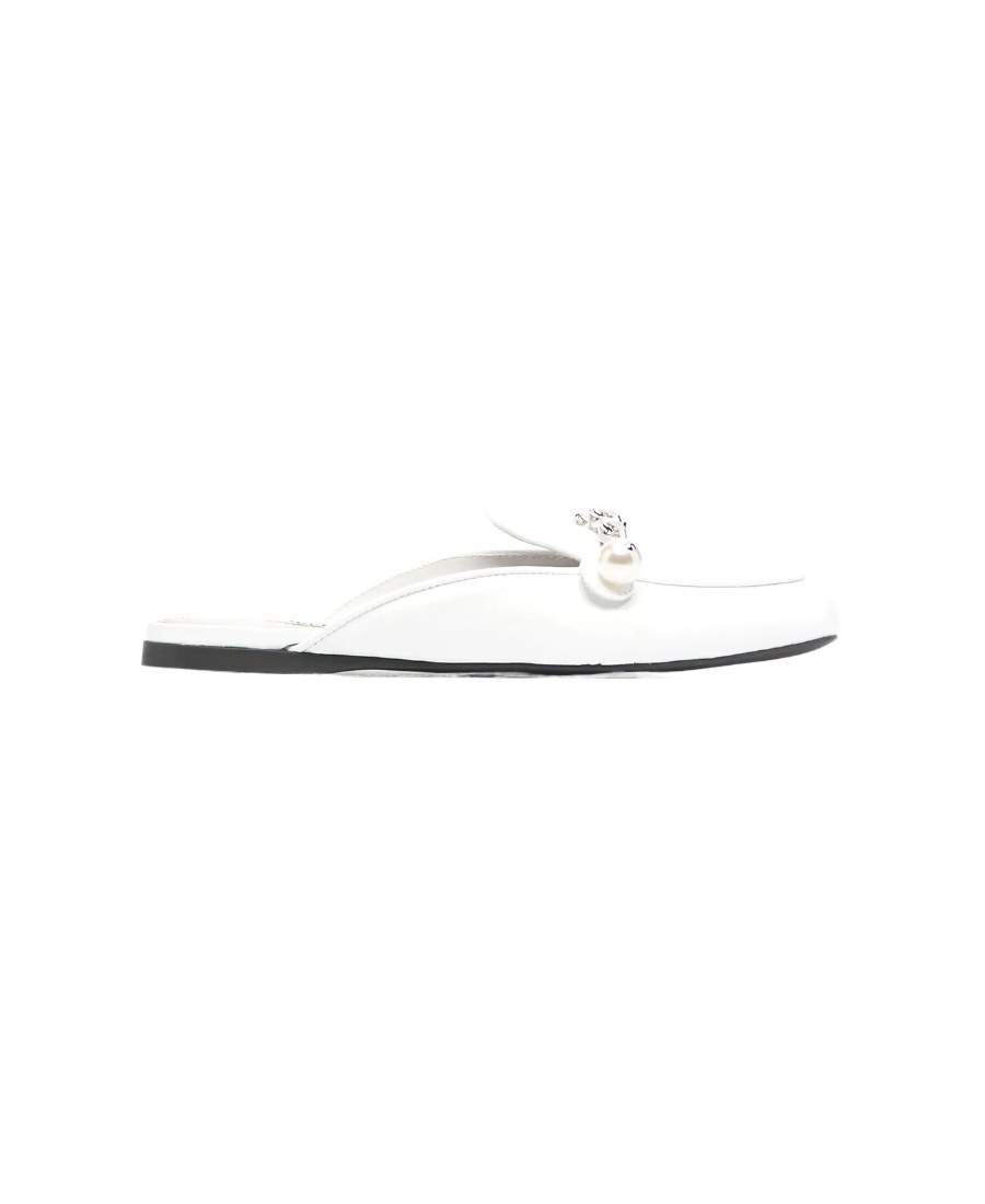 Miu Miu Chain-link Slippers In White