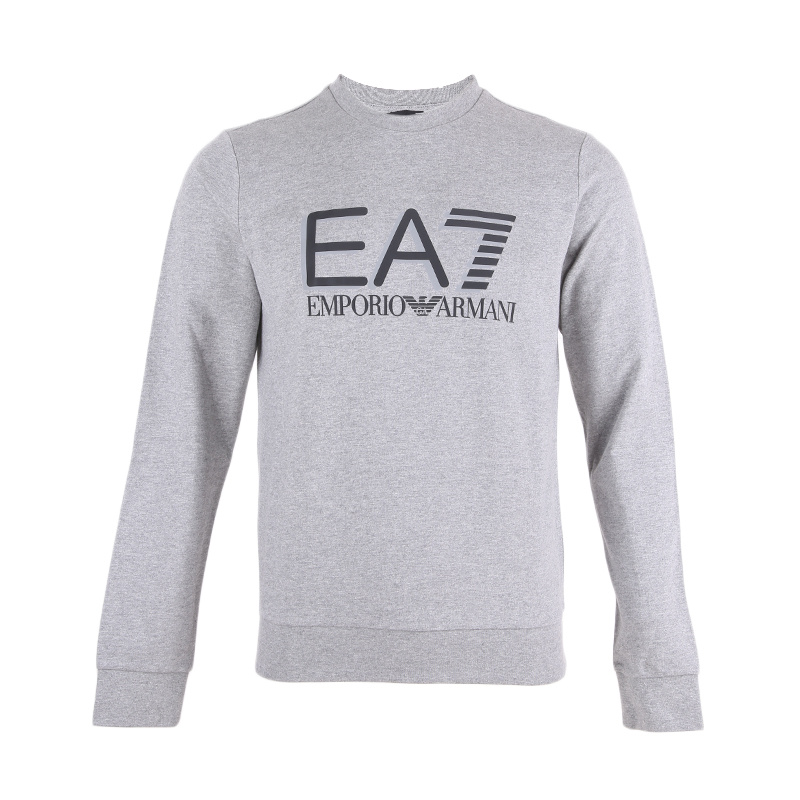 Ea7 Long-sleeved Sweater In Gray