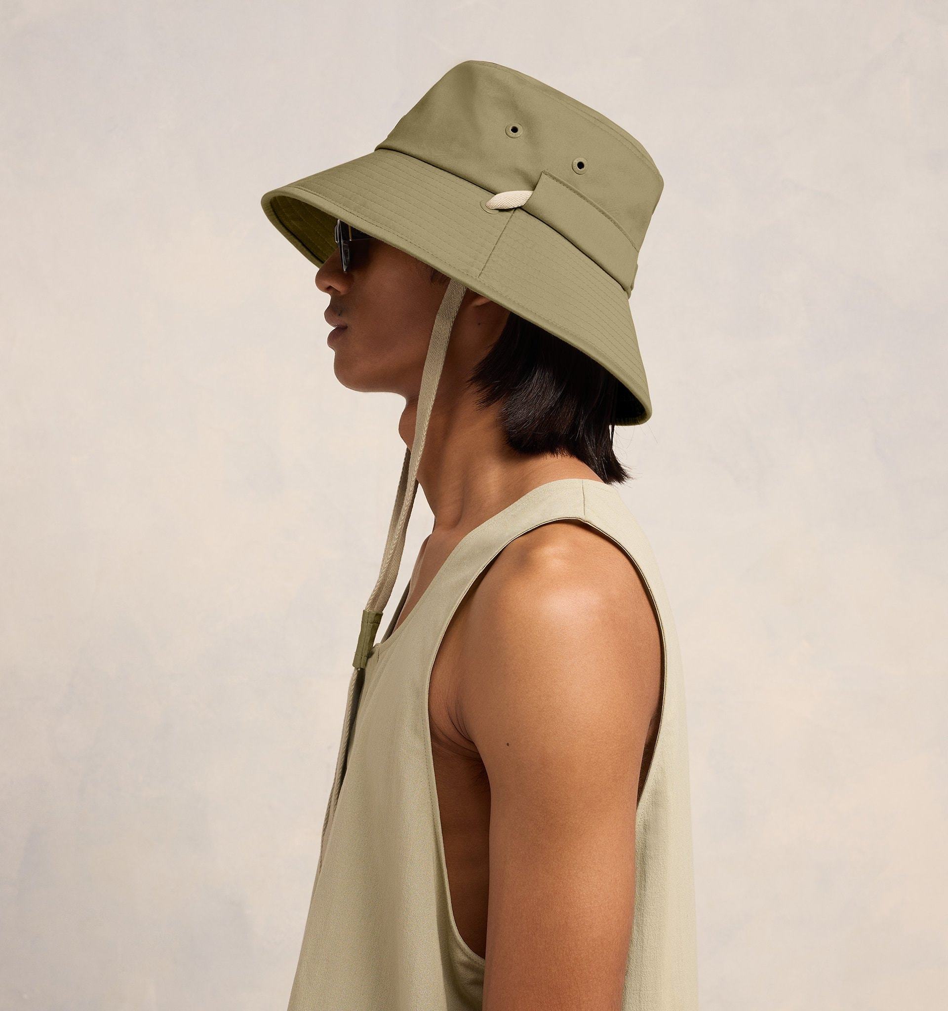 Ami Alexandre Mattiussi Logo With Rope Fisherman's Hat In Brown
