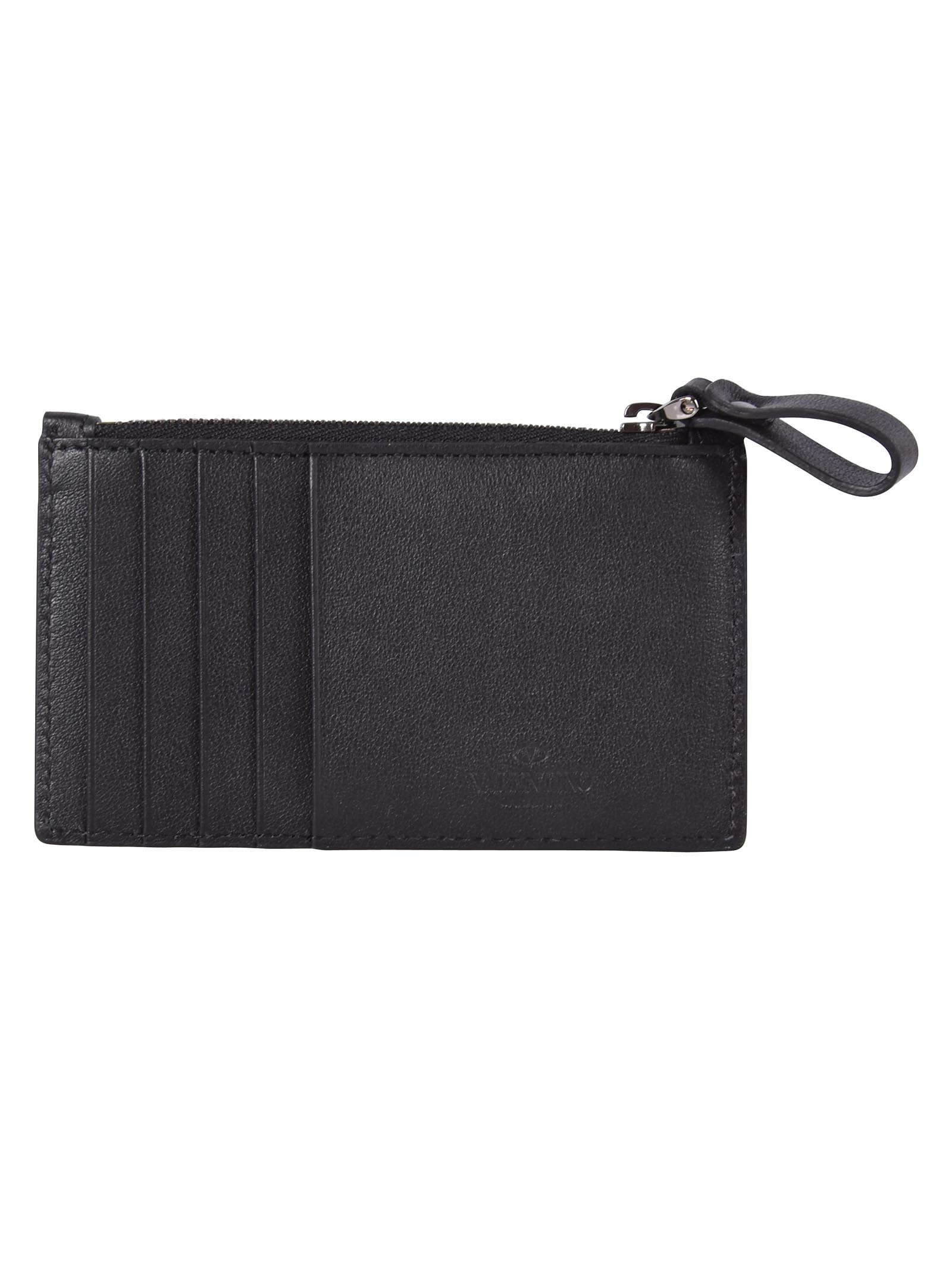 Valentino Signature Rockstud Embellishment Wallet In Black