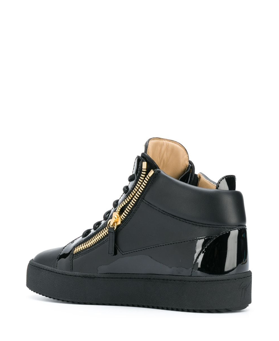 Shop Giuseppe Zanotti Black Lace-up Casual Sneakers