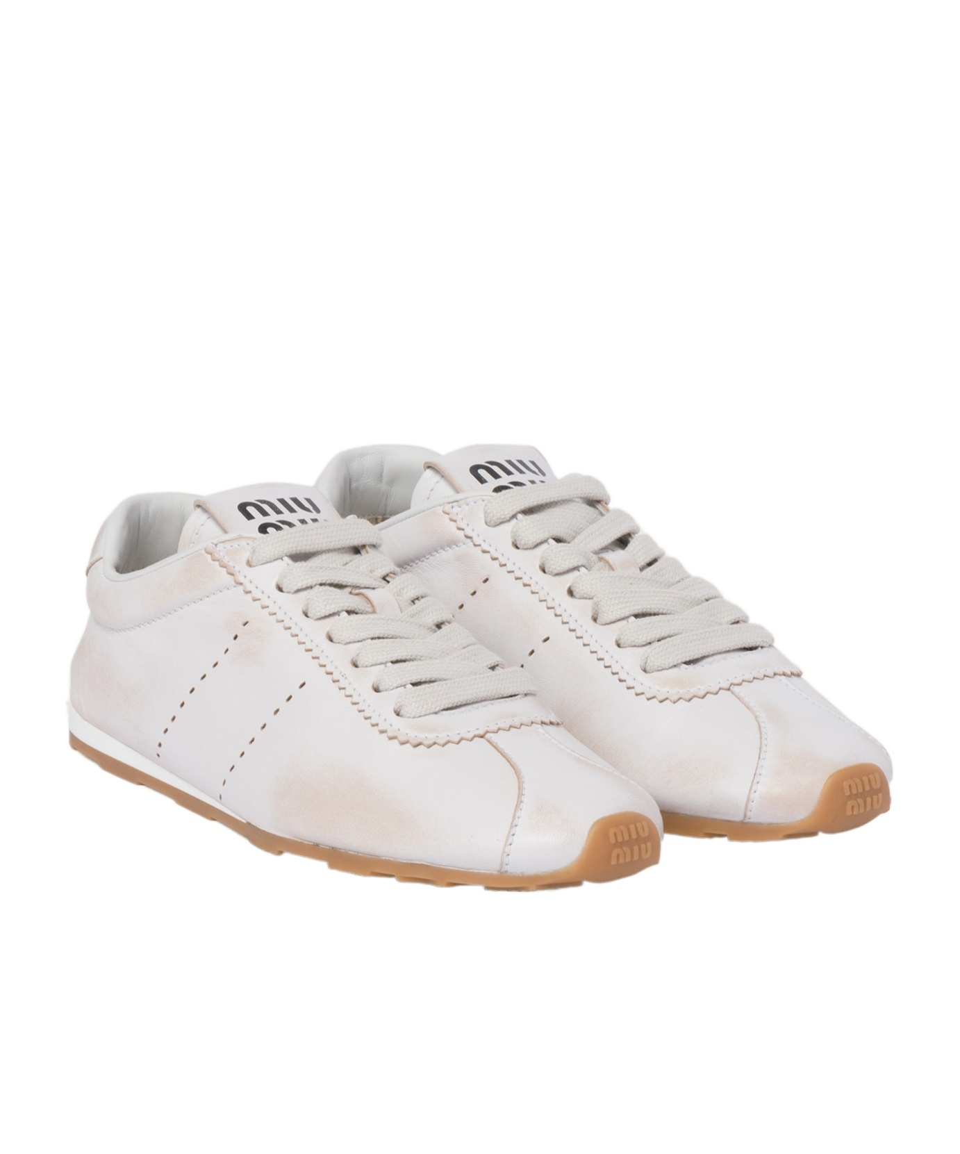 Miu Miu Bleached Sneakers In White
