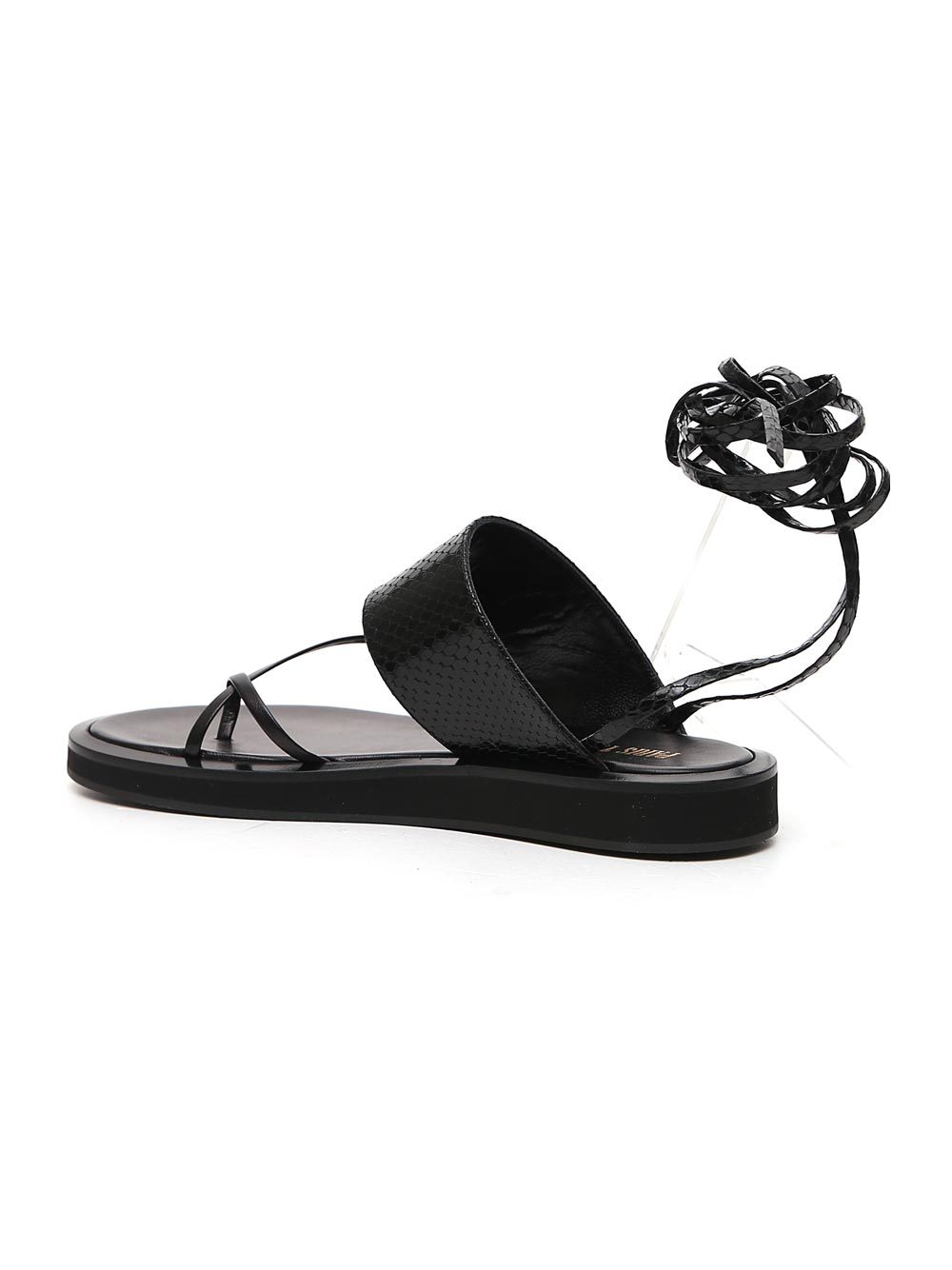 Shop Paris Texas Lizard-effect Leather Sandals In Black
