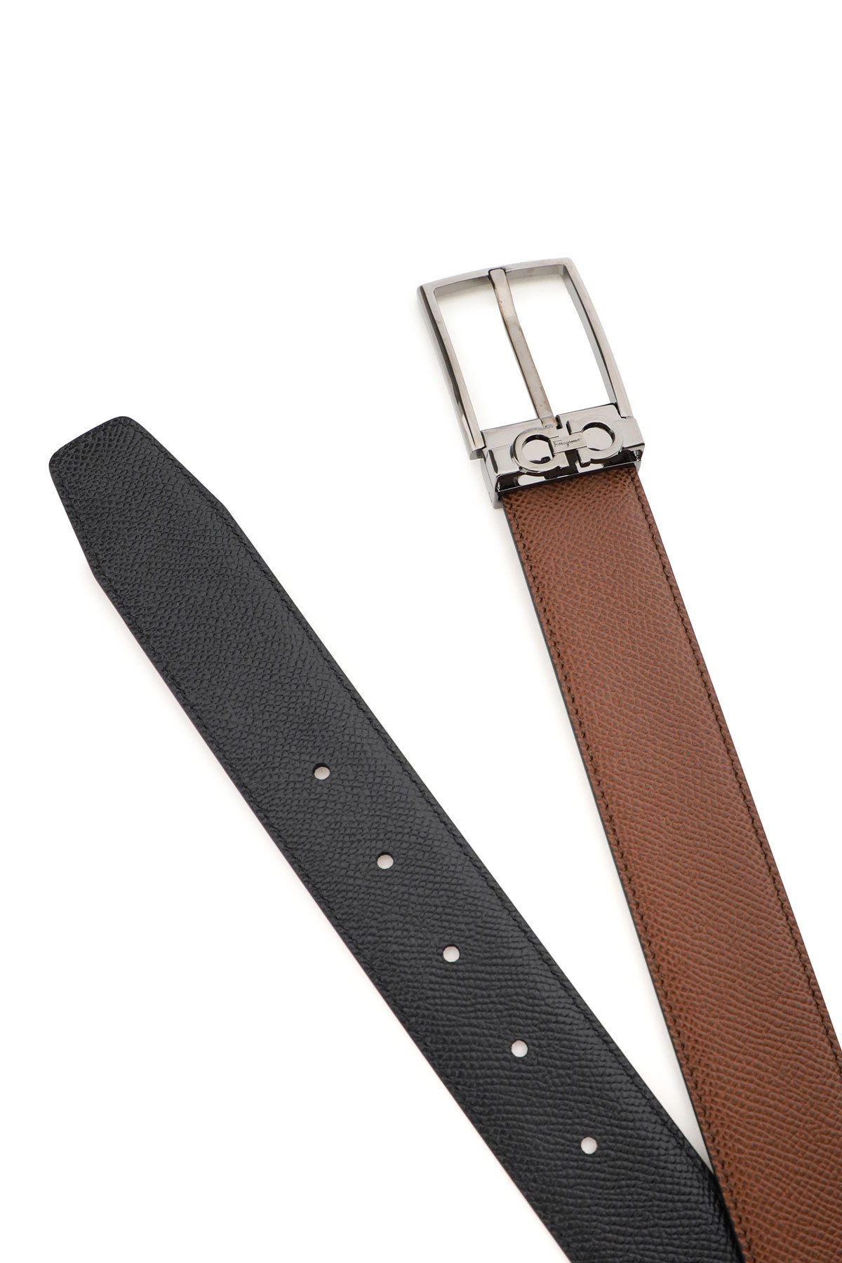 Ferragamo Mini Gancini Buckle Belt In Black