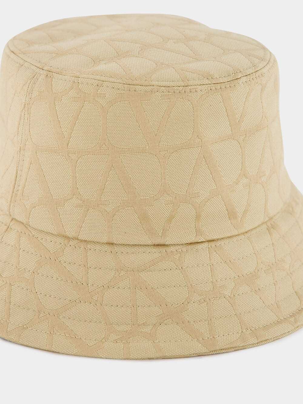 Valentino Cotton Bucket Hat In Nude