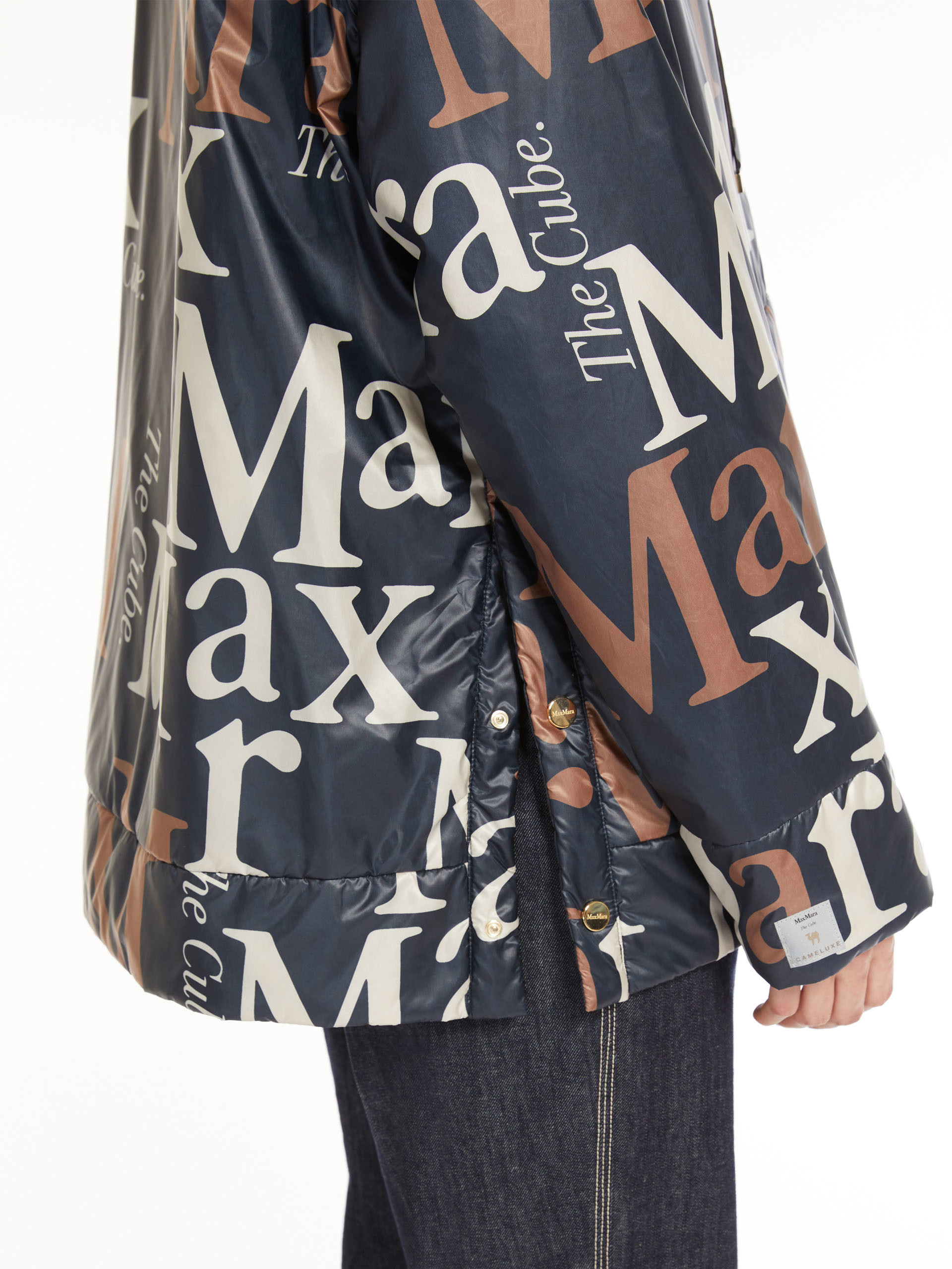 Max Mara Parka Reversibile In Tela Antigoccia In Blue