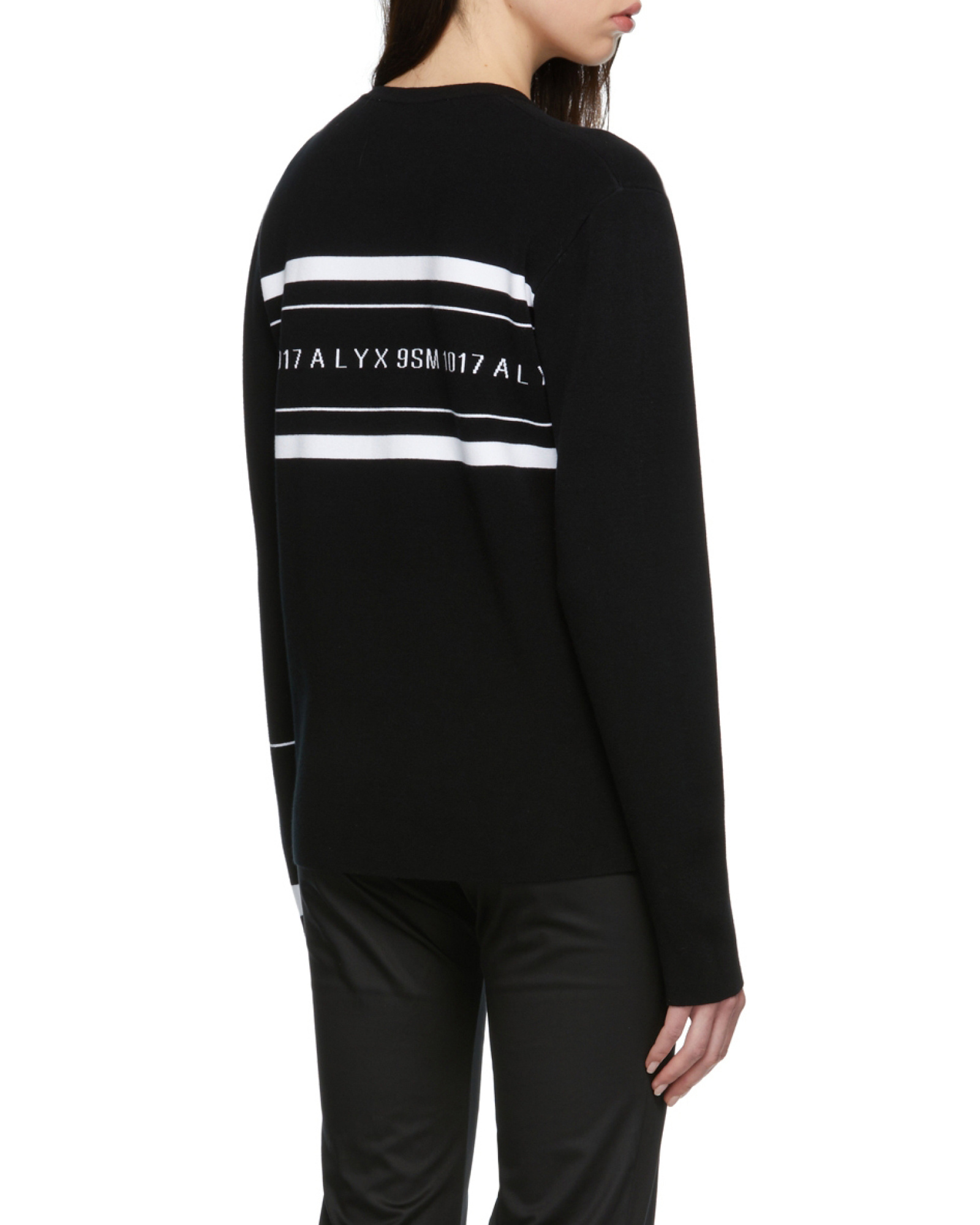Alyx Contrast-logo Striped Jumper In Black