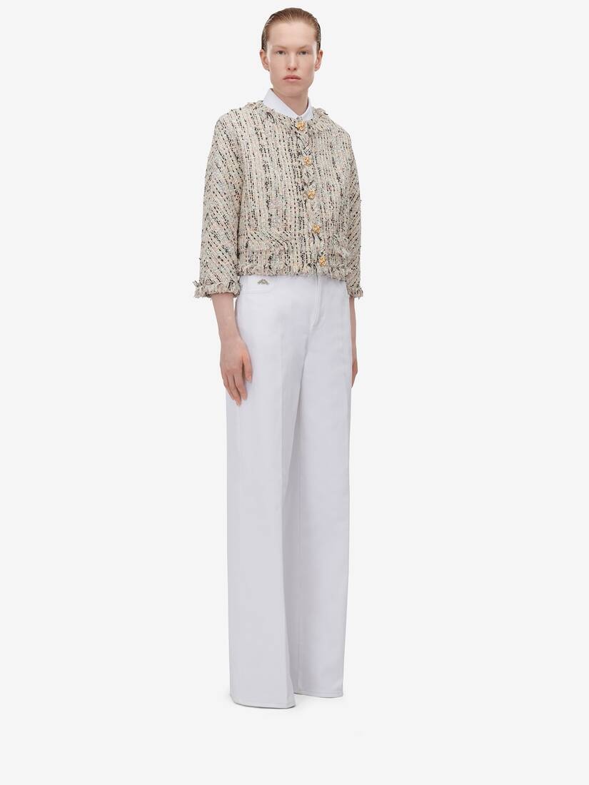 Alexander Mcqueen Logo-plaque Jeans In White
