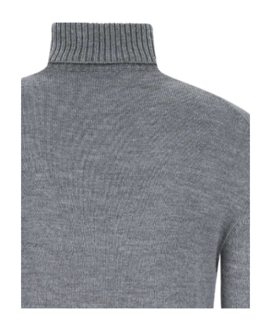 Jil Sander Roll Neck Knitted Sweater In Gray