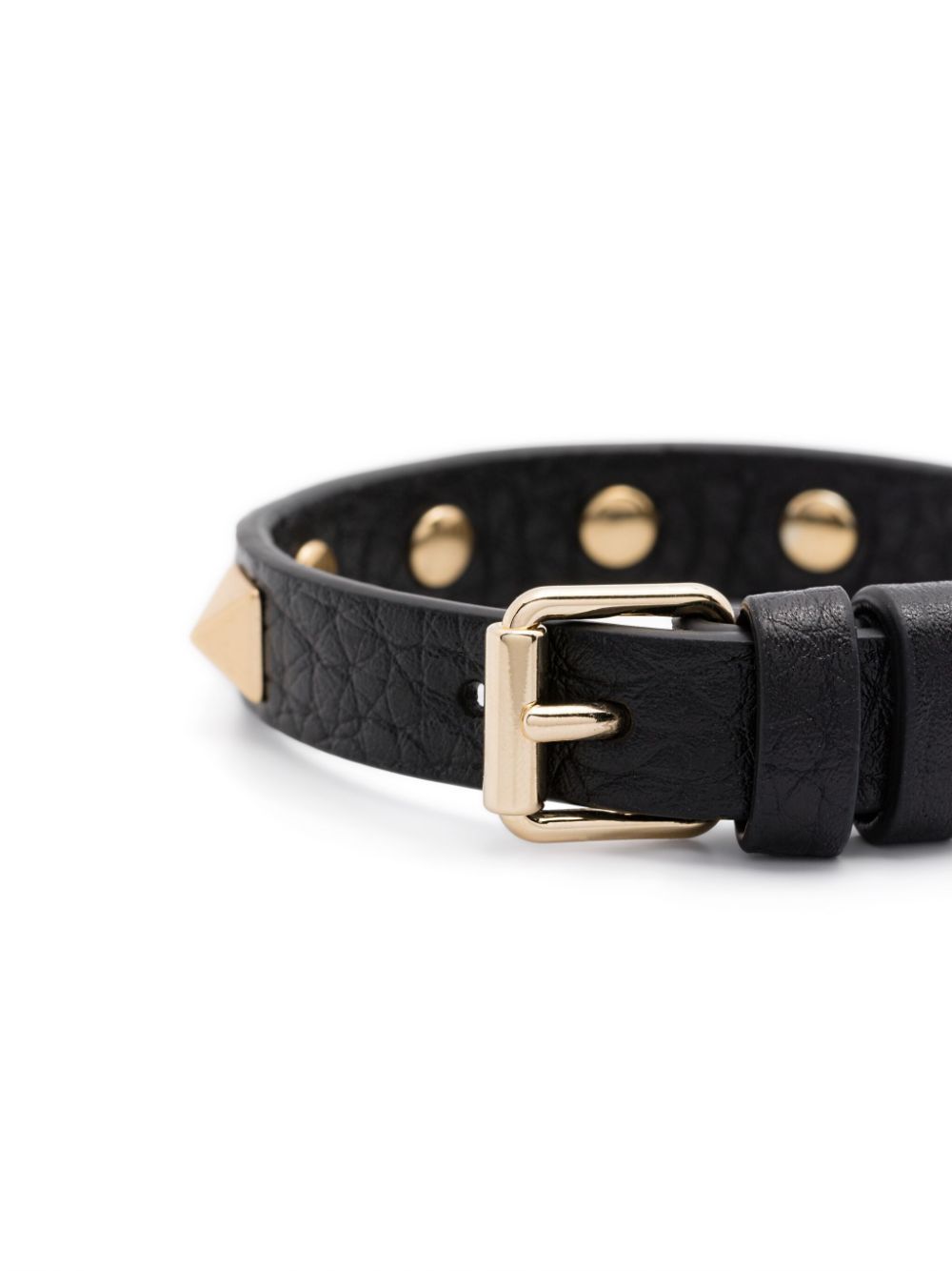 Valentino Garavani Men Rockstud Leather Bracelet In Black