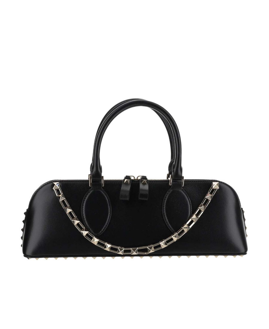 Valentino Rockstud East-west Leather Tote Bag In Black