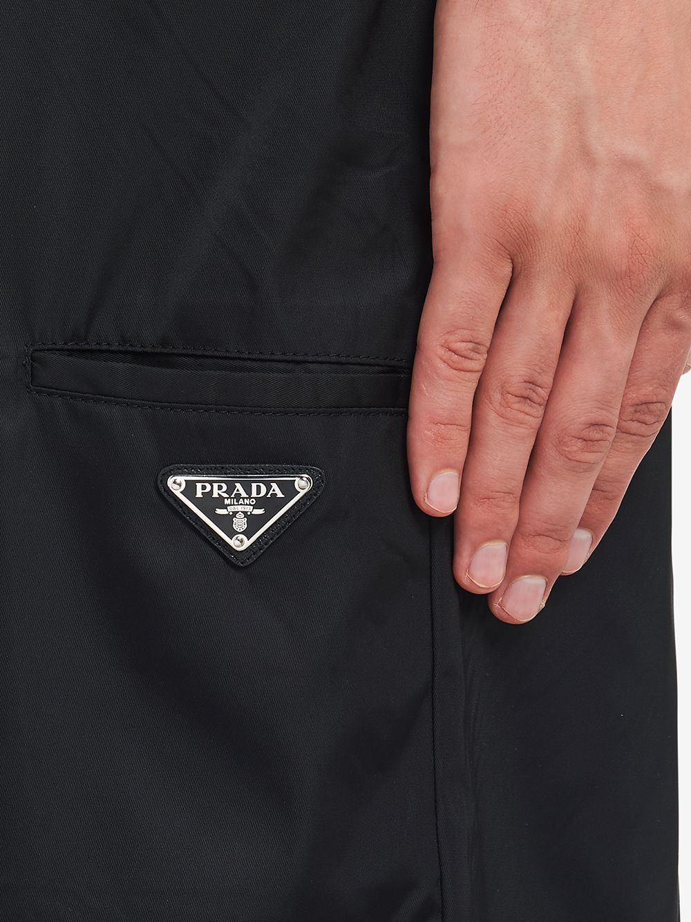 Prada High-waisted Knee-length Shorts In Black