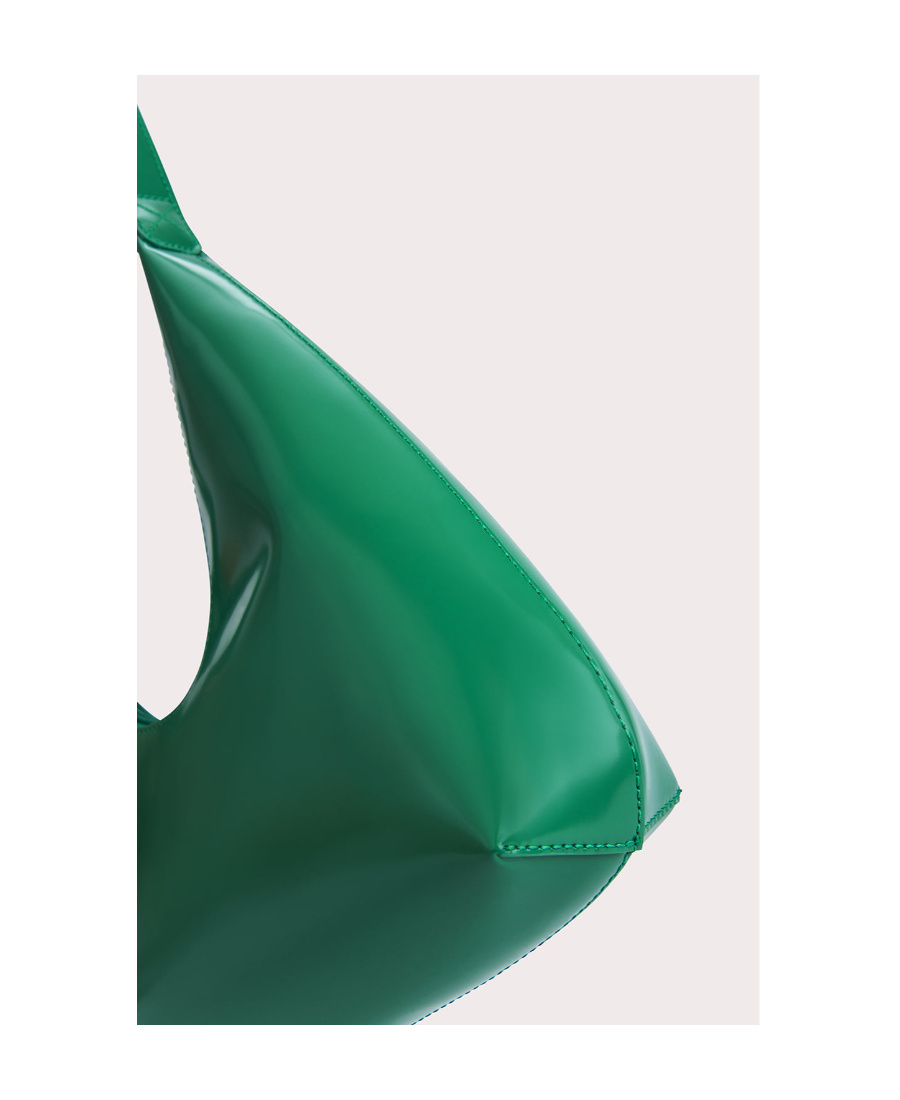 By Far Amber Leather Shoulder Bag In Green