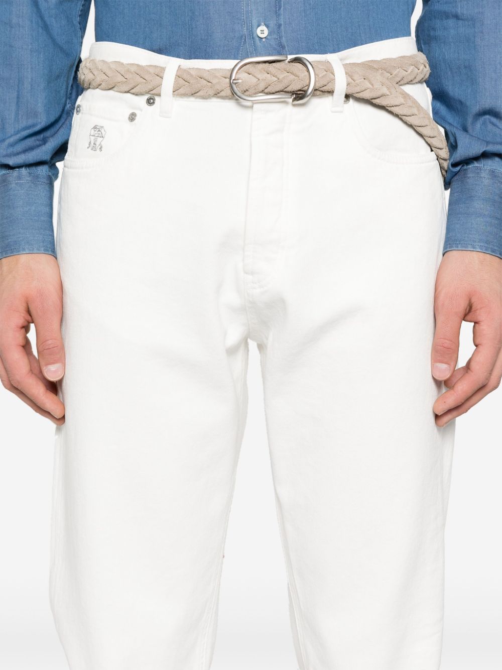 Brunello Cucinelli Belt-loop Jeans In White