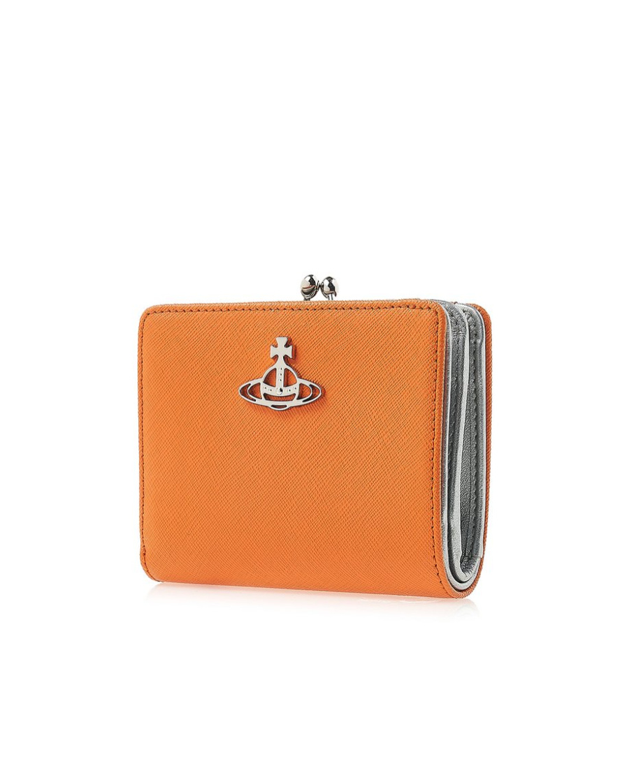 Vivienne Westwood Orb Logo-plaque Wallet In Orange