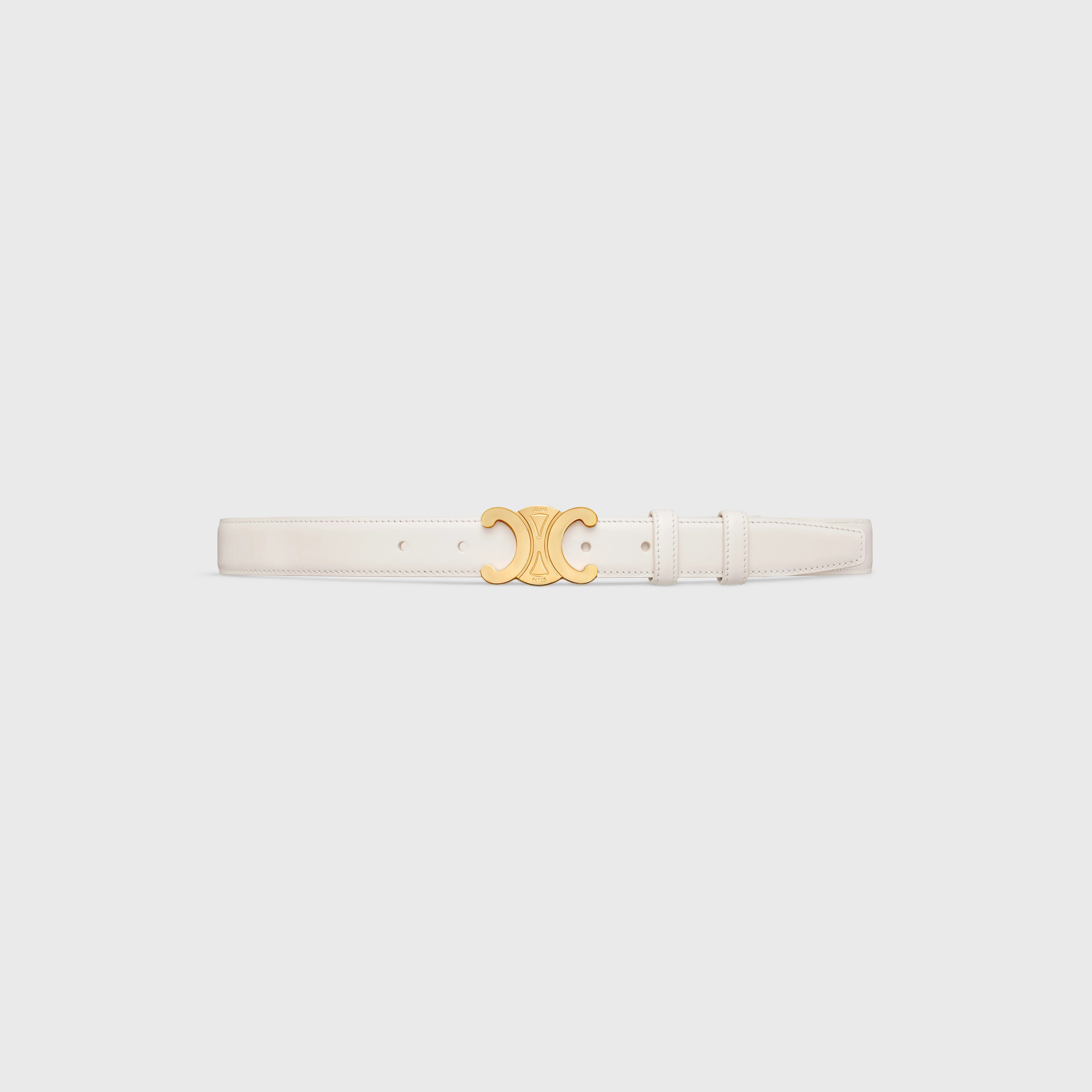 Celine Medium Triomphe Taurillon Belt In White