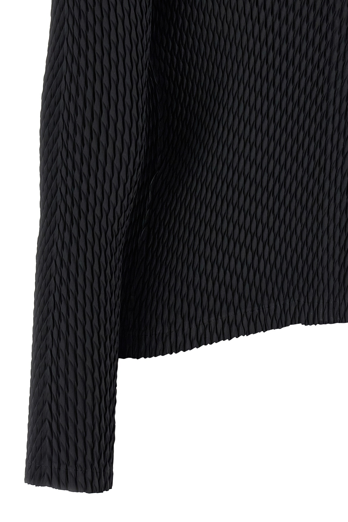 Issey Miyake Sleek Pleats Cardigan In Black