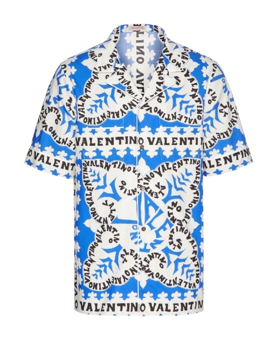 Valentino Short-sleeve Shirt In Blue