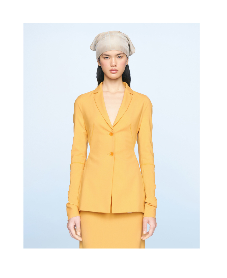 Jacquemus Backless Stretch Suit Coat In Yellow