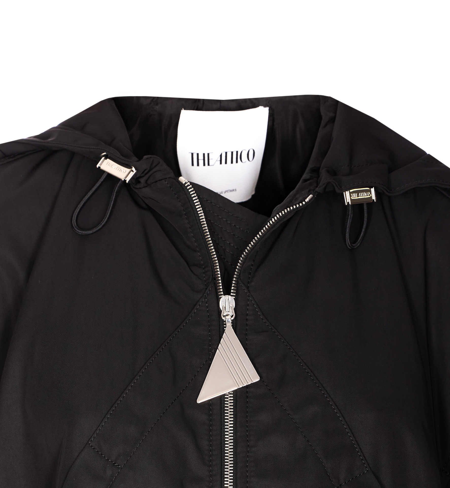 Attico The  Zip-up Hooded Jacket In Black