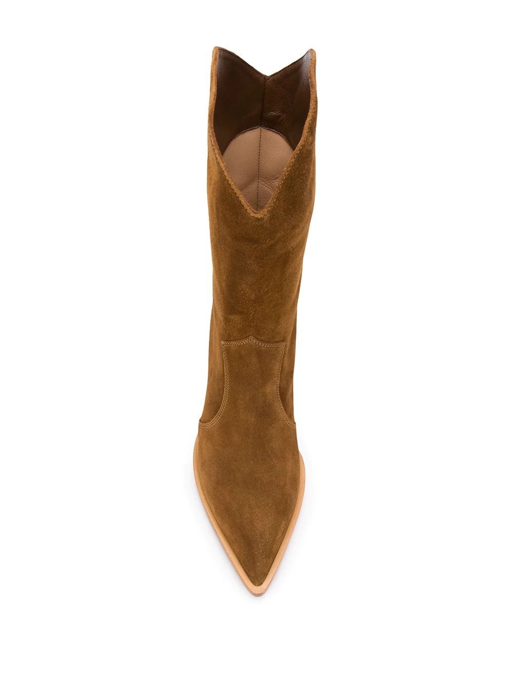 Gianvito Rossi Wooden Heel Cowboy Boots In Brown