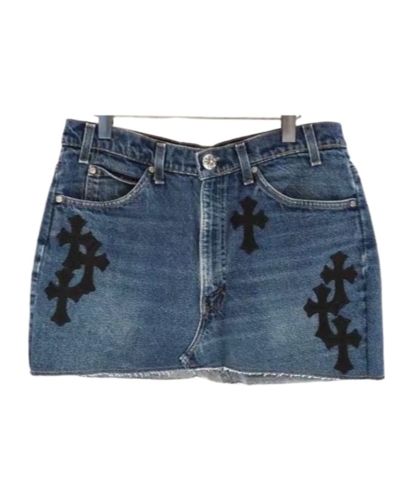 Chrome Hearts Denim Skirt In Blue