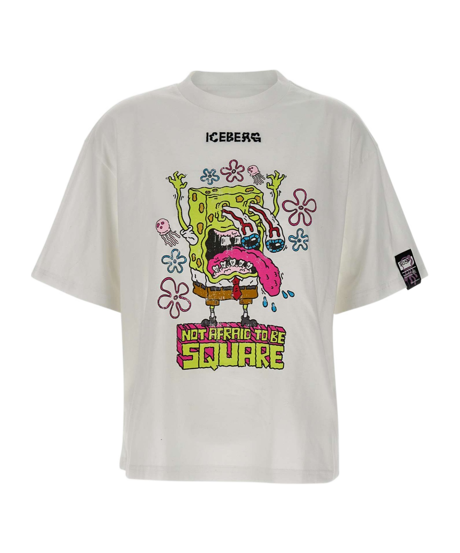 Iceberg Cartoon Print Relaxed Fit T Shirt In White