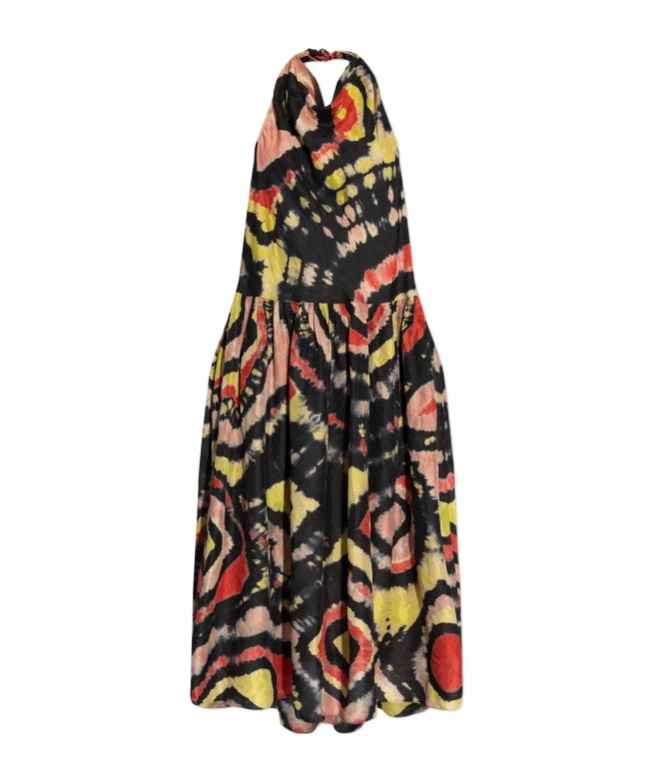 Ulla Johnson Assa Graphic-print Silk Dress In Black