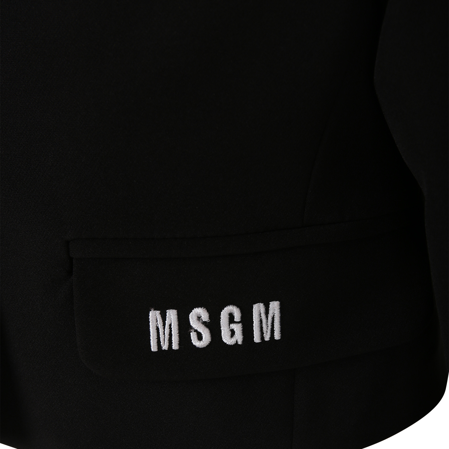 Shop Msgm Single-breasted Cropped Blazer In Black