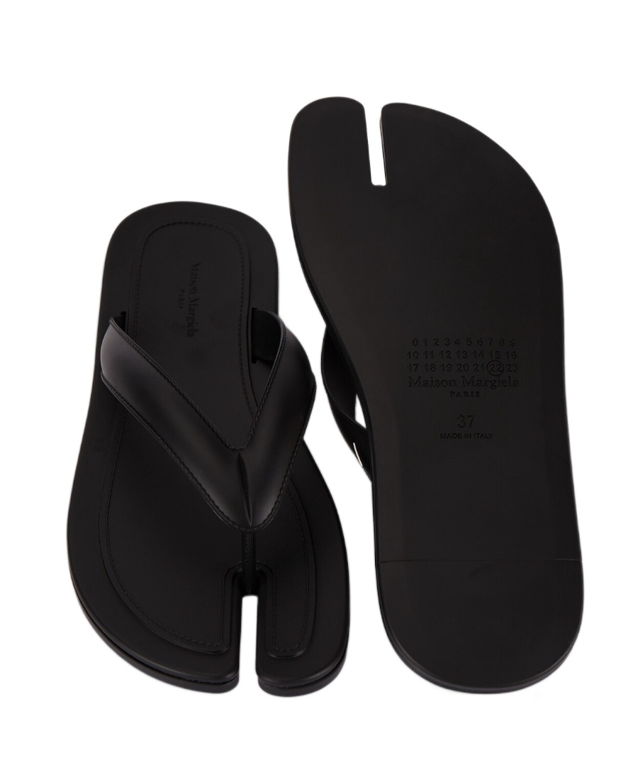Shop Maison Margiela Tabi Thong Sandals In Black