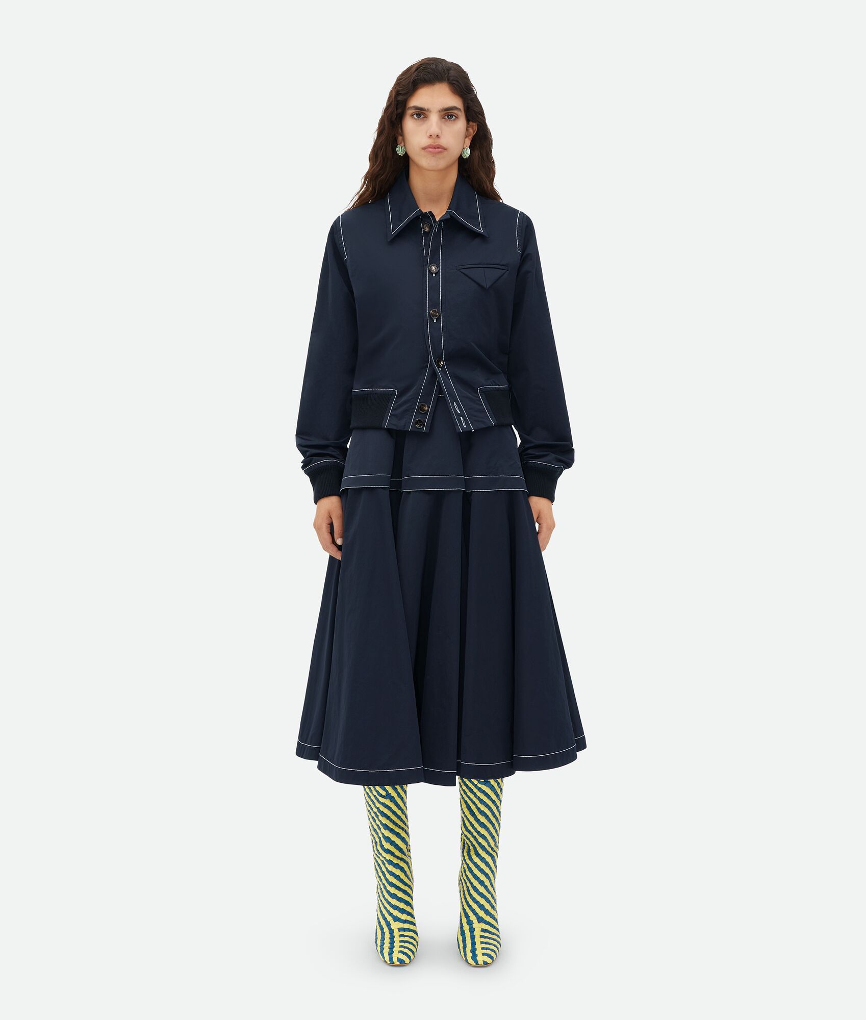 Shop Bottega Veneta Tech Nylon Jacket In Blue