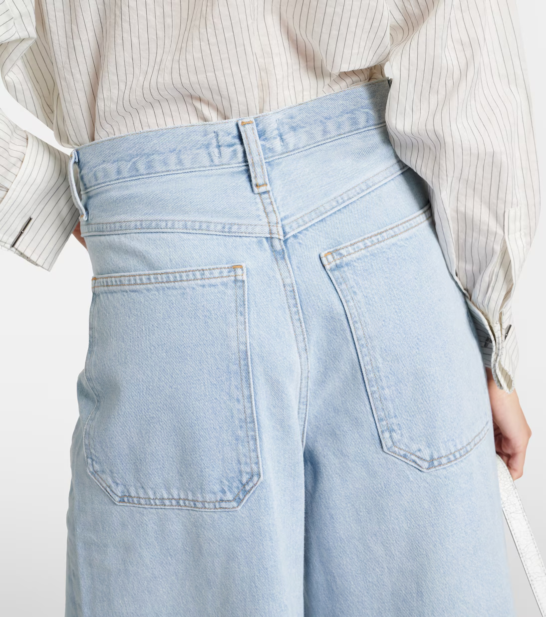 Agolde Nolan Mid-rise Wide-leg Denim Trousers In Blue