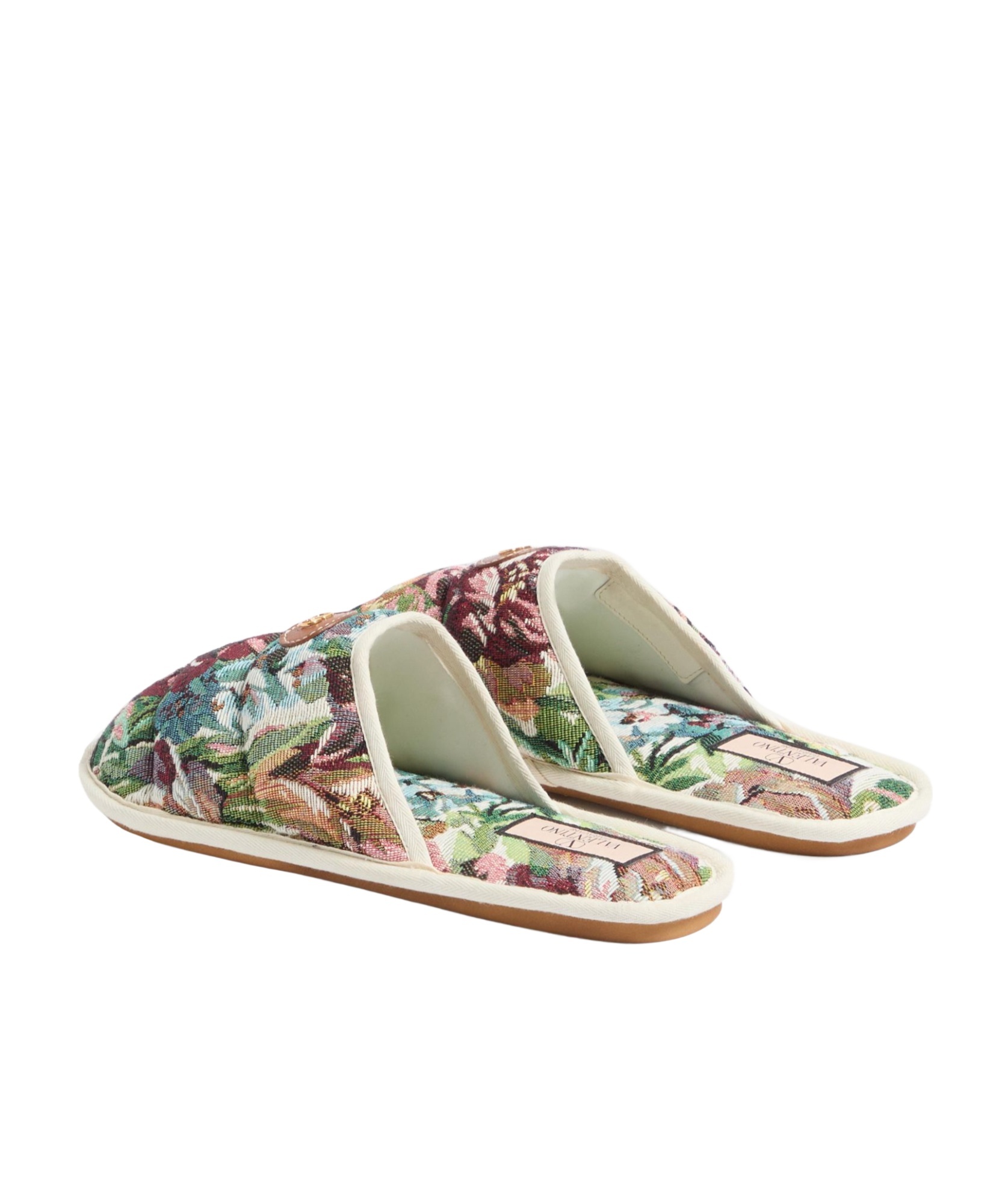 Valentino Round Head Slippers In Multicolor