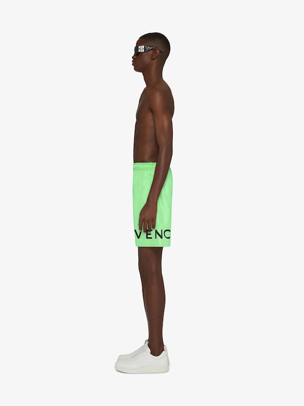Givenchy Logo-print Swim Shorts In Green