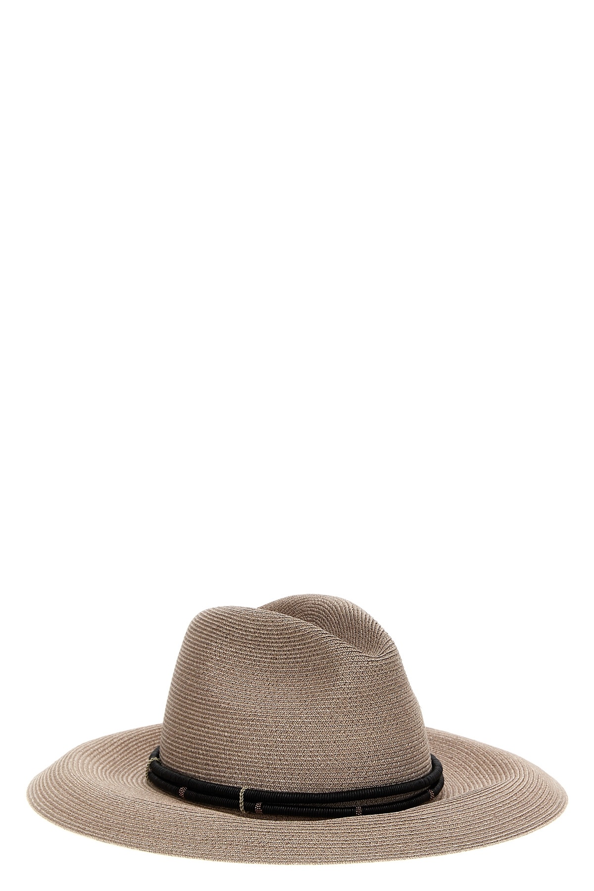Brunello Cucinelli Interwoven-straw Fedora Hat In Nude