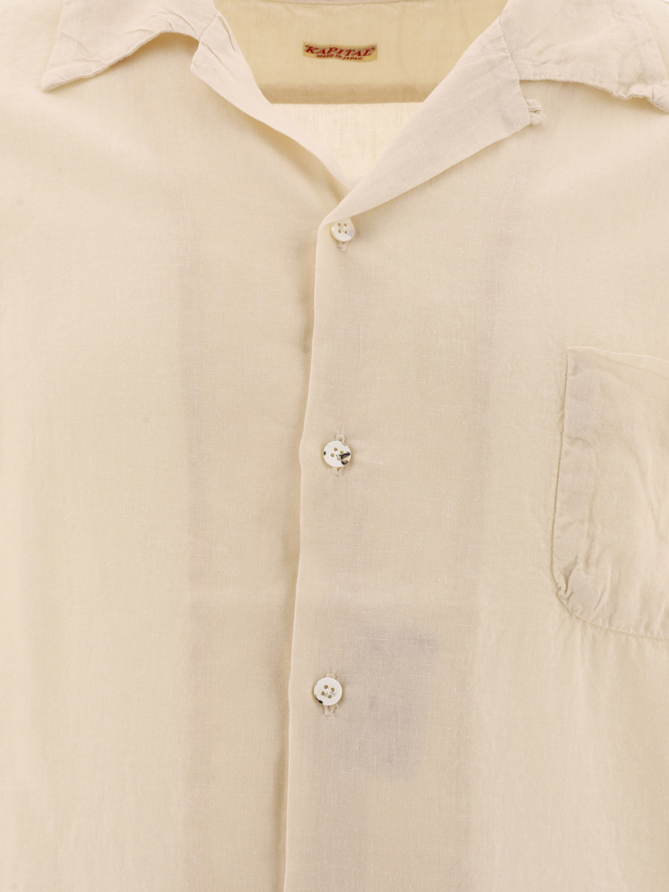 Shop Kapital Linen-blend Shirt In Beige